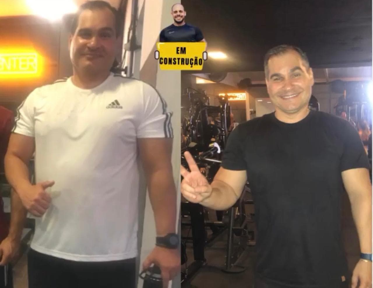 Antes e depois de aluno com o acompanhamento do Brunno Neves